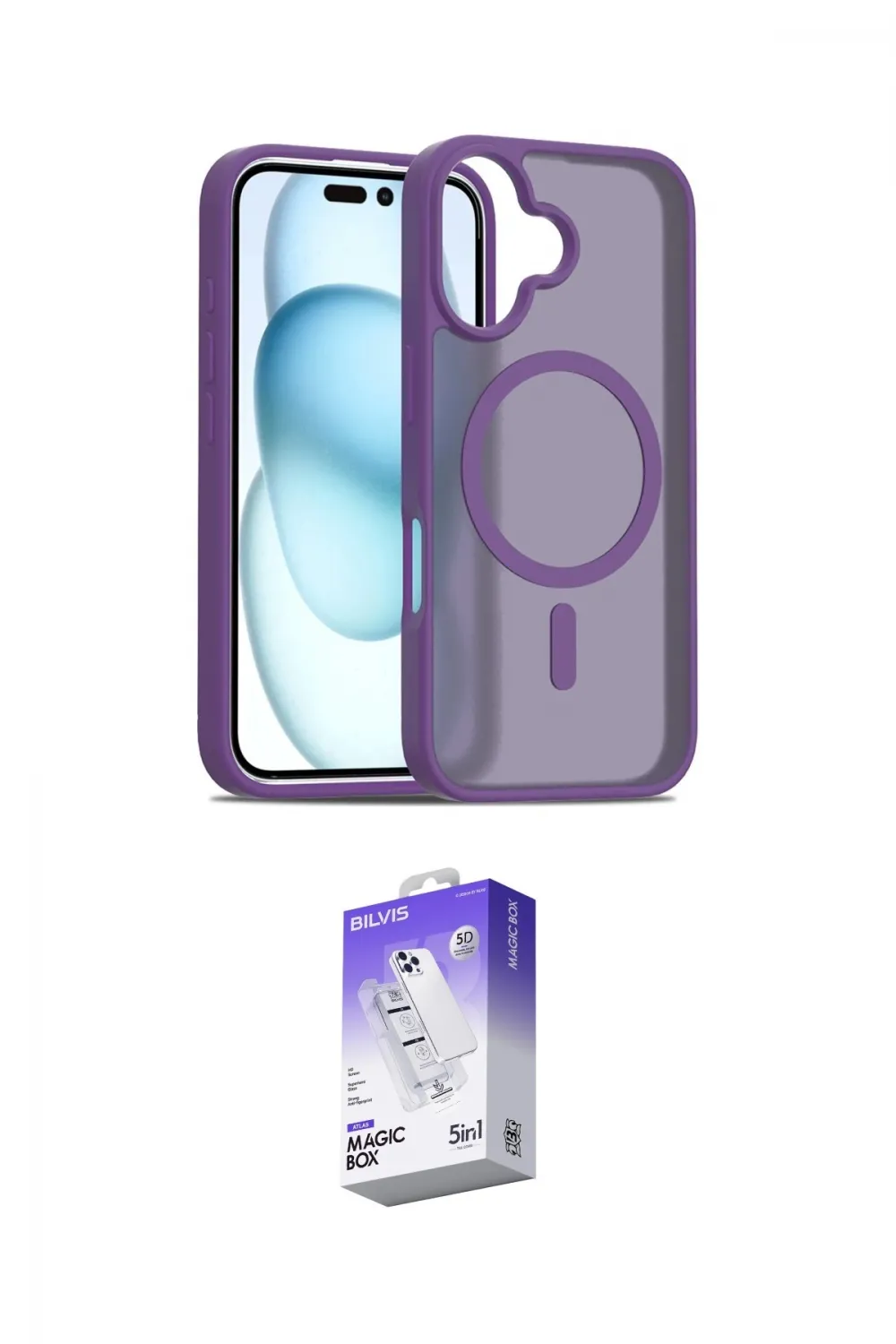 ieg™ iPhone 16 Kılıf Siluet Minimal Prime - Siyah Bilvis 5in1 3D Magic Cam Ekran Koruyucu