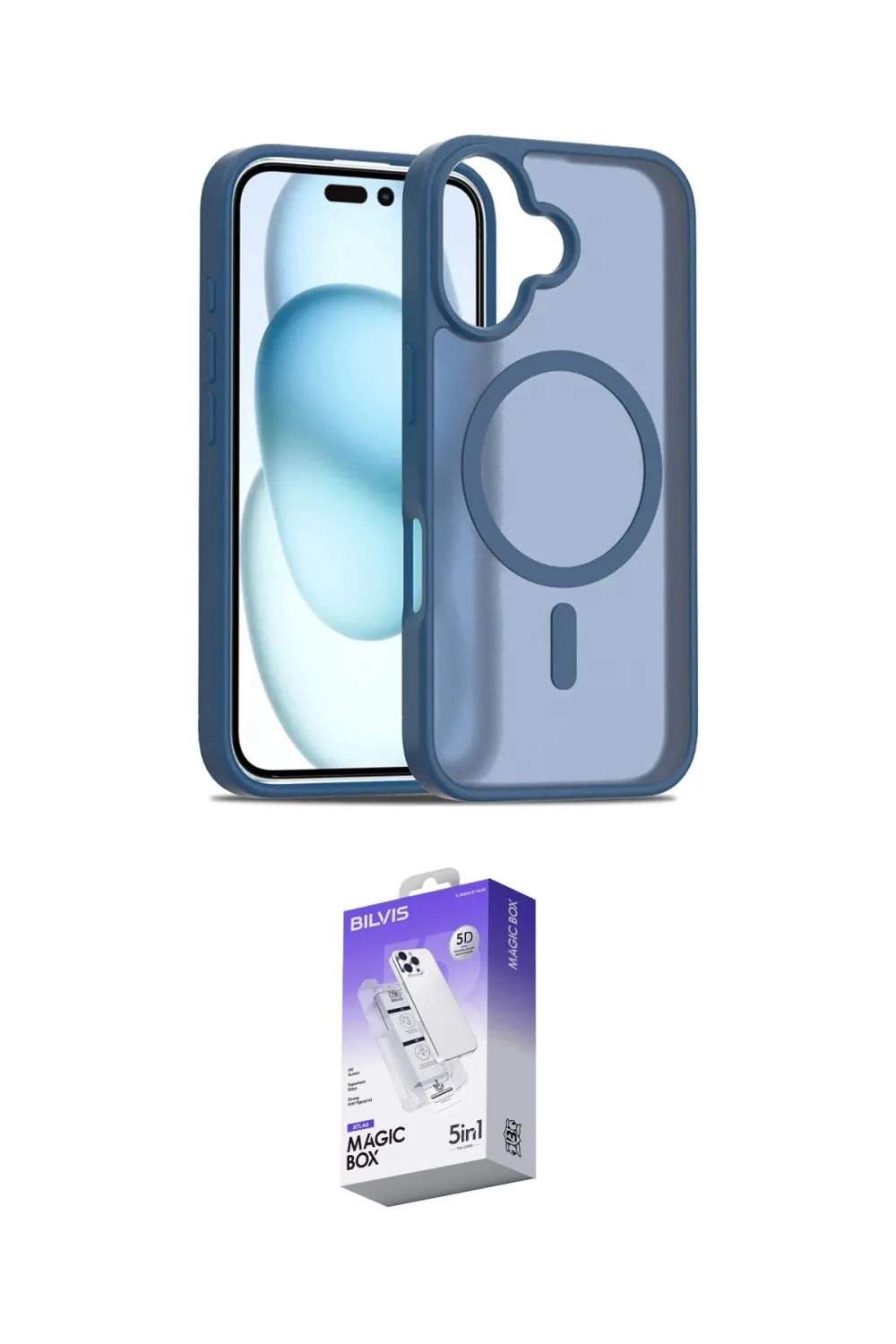 ieg™ iPhone 16 Kılıf Siluet Minimal Prime - Siyah Bilvis 5in1 3D Magic Cam Ekran Koruyucu