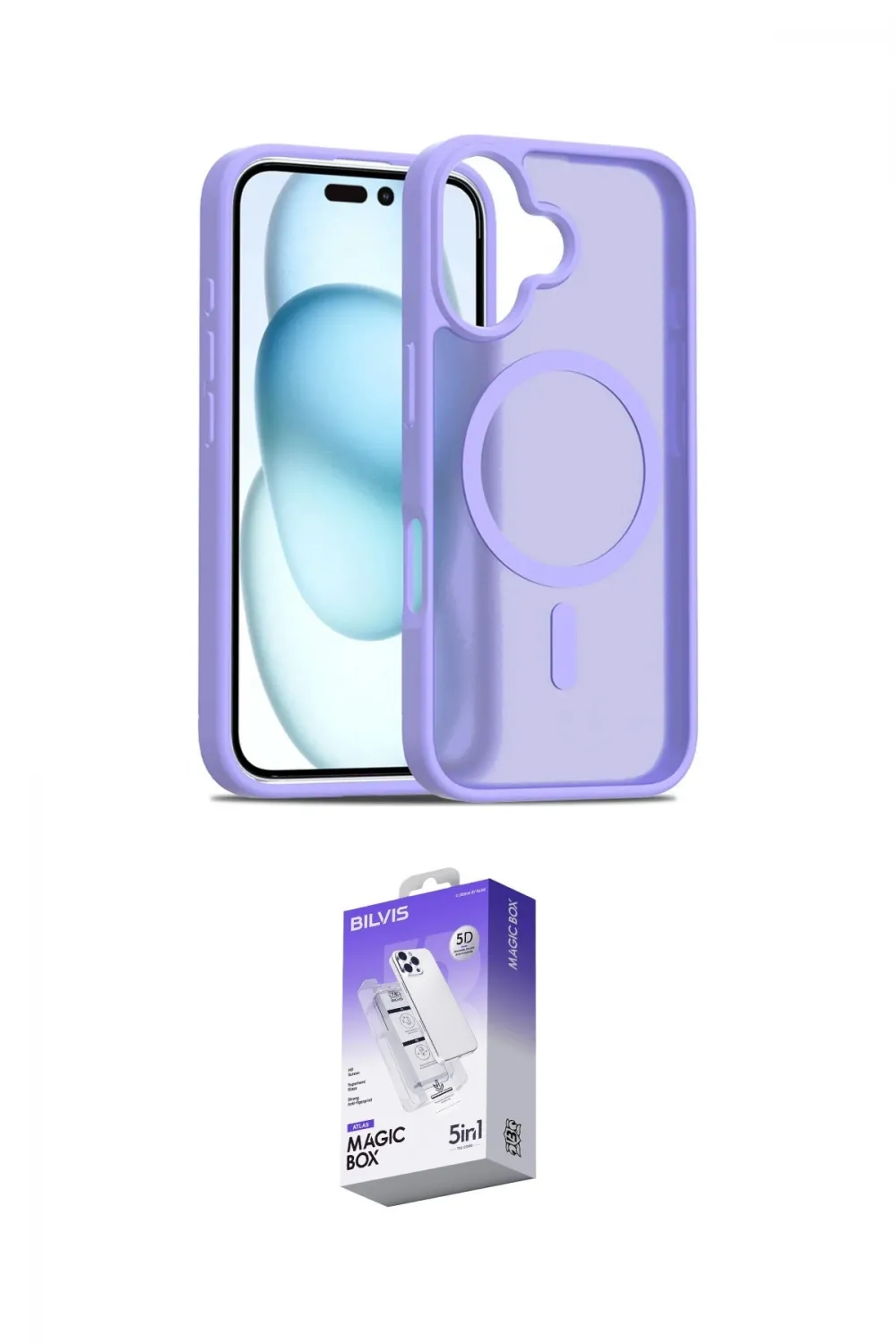ieg™ iPhone 16 Kılıf Siluet Minimal Prime - Siyah Bilvis 5in1 3D Magic Cam Ekran Koruyucu