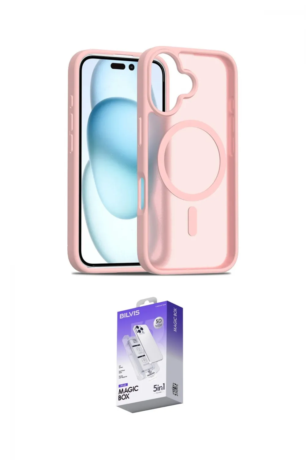 ieg™ iPhone 16 Kılıf Siluet Minimal Prime - Siyah Bilvis 5in1 3D Magic Cam Ekran Koruyucu