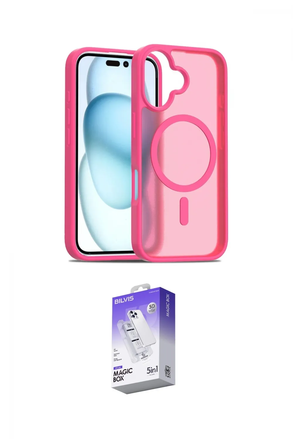 ieg™ iPhone 16 Kılıf Siluet Minimal Prime - Siyah Bilvis 5in1 3D Magic Cam Ekran Koruyucu