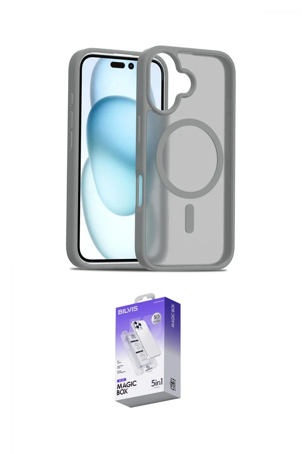 ieg™ iPhone 16 Kılıf Siluet Minimal Prime - Siyah Bilvis 5in1 3D Magic Cam Ekran Koruyucu