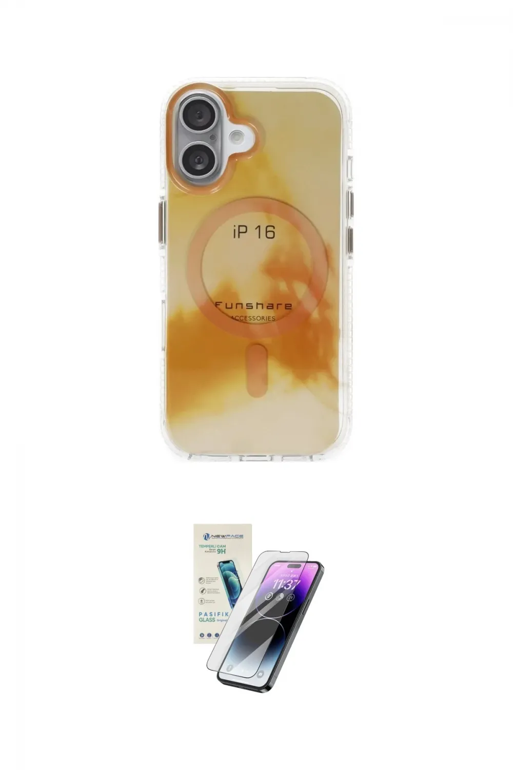 ieg™ iPhone 16 Kılıf Ufuk Doku Prime - Şeffaf Pasifik Cam Ekran Koruyucu