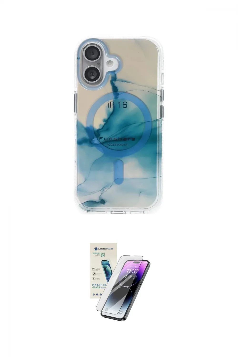 ieg™ iPhone 16 Kılıf Ufuk Doku Prime - Şeffaf Pasifik Cam Ekran Koruyucu