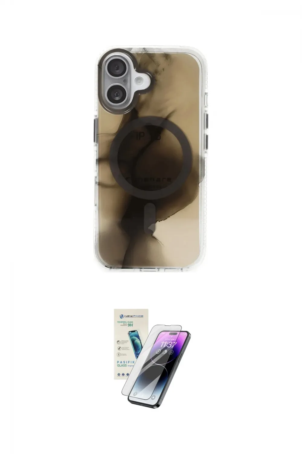 ieg™ iPhone 16 Kılıf Ufuk Doku Prime - Şeffaf Pasifik Cam Ekran Koruyucu