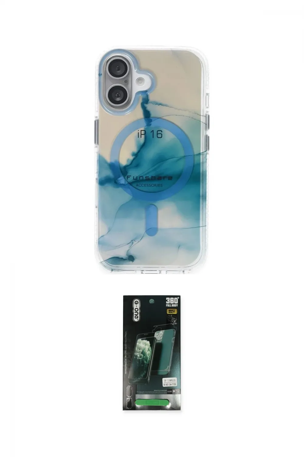 ieg™ iPhone 16 Kılıf Ufuk Doku Prime - Siyah 360 Mat Full Body Arka Koruyucu