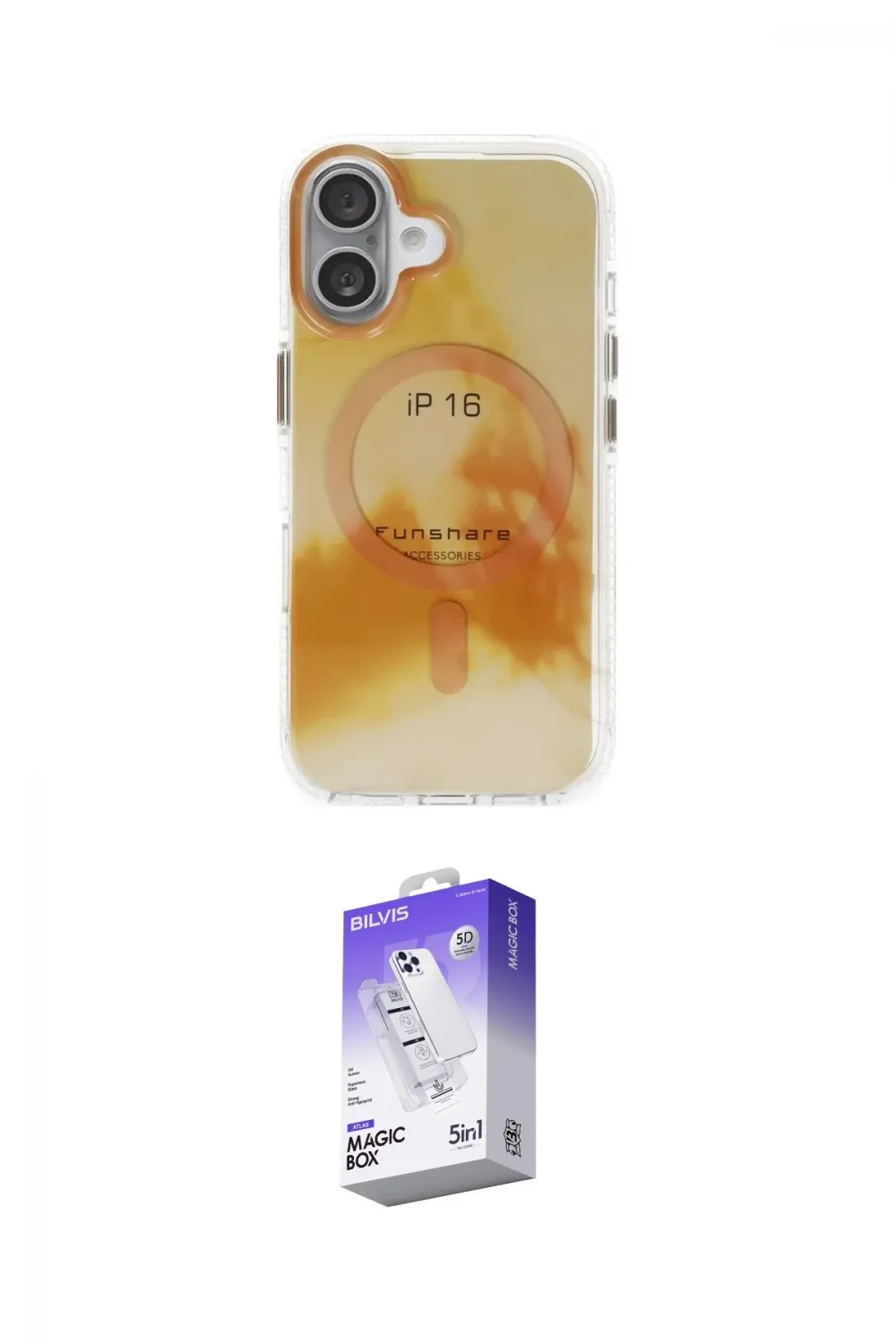 ieg™ iPhone 16 Kılıf Ufuk Doku Prime - Siyah Bilvis 5in1 3D Magic Cam Ekran Koruyucu