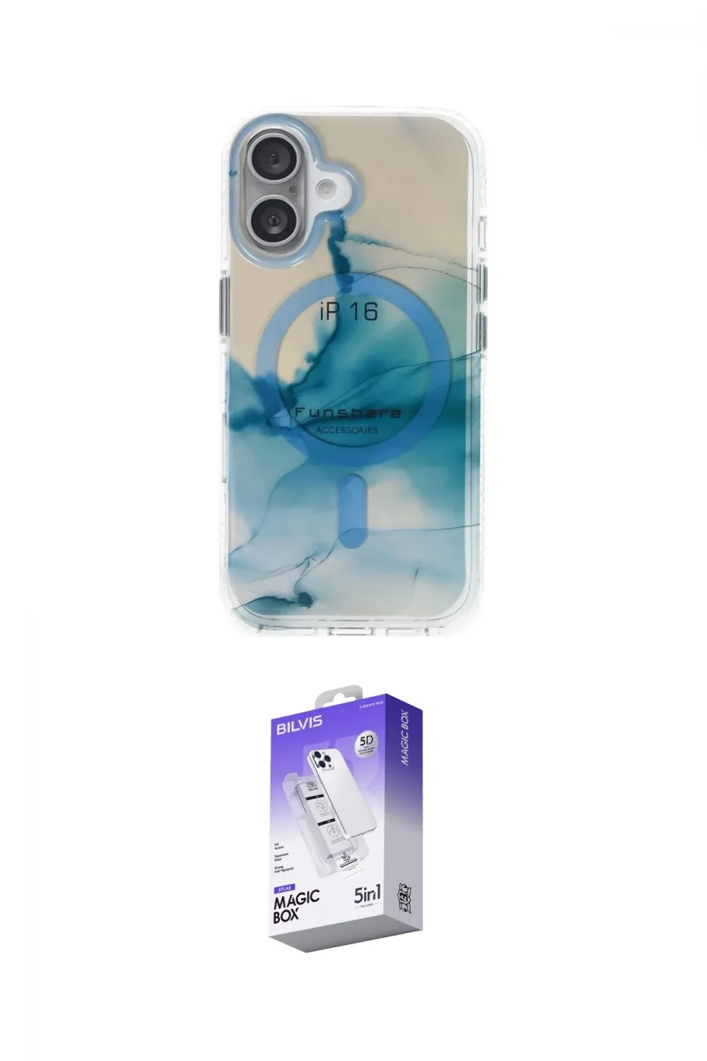 ieg™ iPhone 16 Kılıf Ufuk Doku Prime - Siyah Bilvis 5in1 3D Magic Cam Ekran Koruyucu