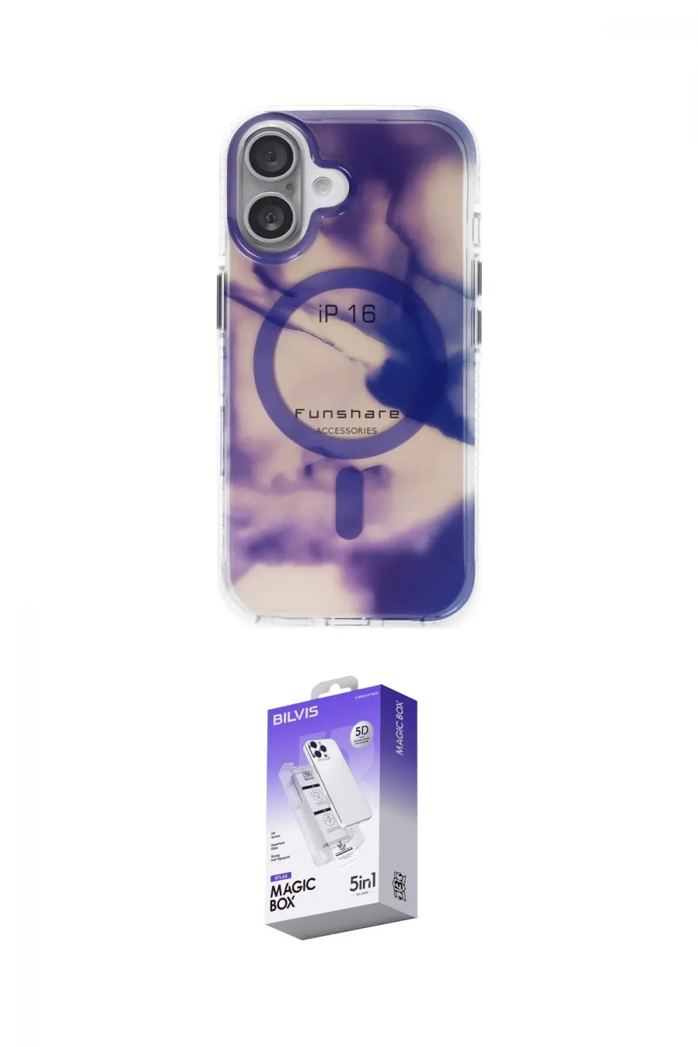 ieg™ iPhone 16 Kılıf Ufuk Doku Prime - Siyah Bilvis 5in1 3D Magic Cam Ekran Koruyucu