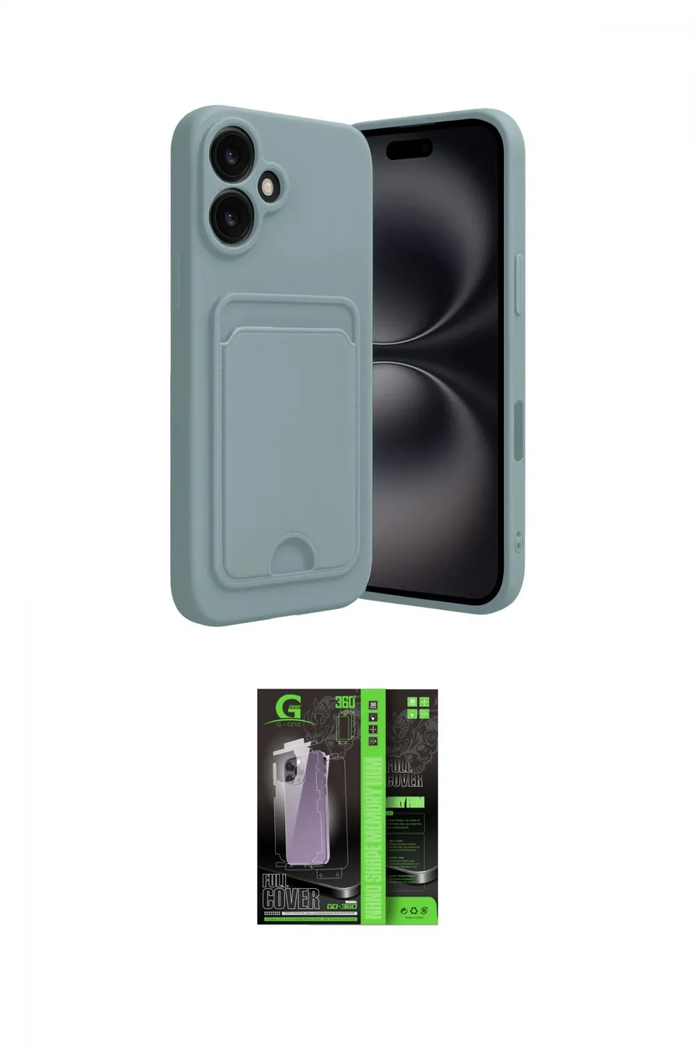 ieg™ iPhone 16 Kılıf Vadi Çizgi Prime - Şeffaf 360 Full Body Arka Koruyucu