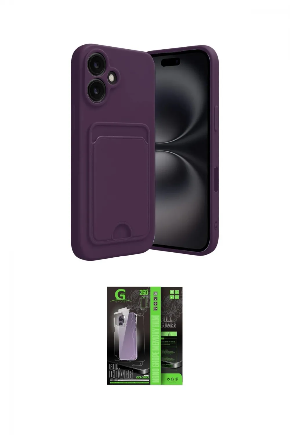 ieg™ iPhone 16 Kılıf Vadi Çizgi Prime - Şeffaf 360 Full Body Arka Koruyucu
