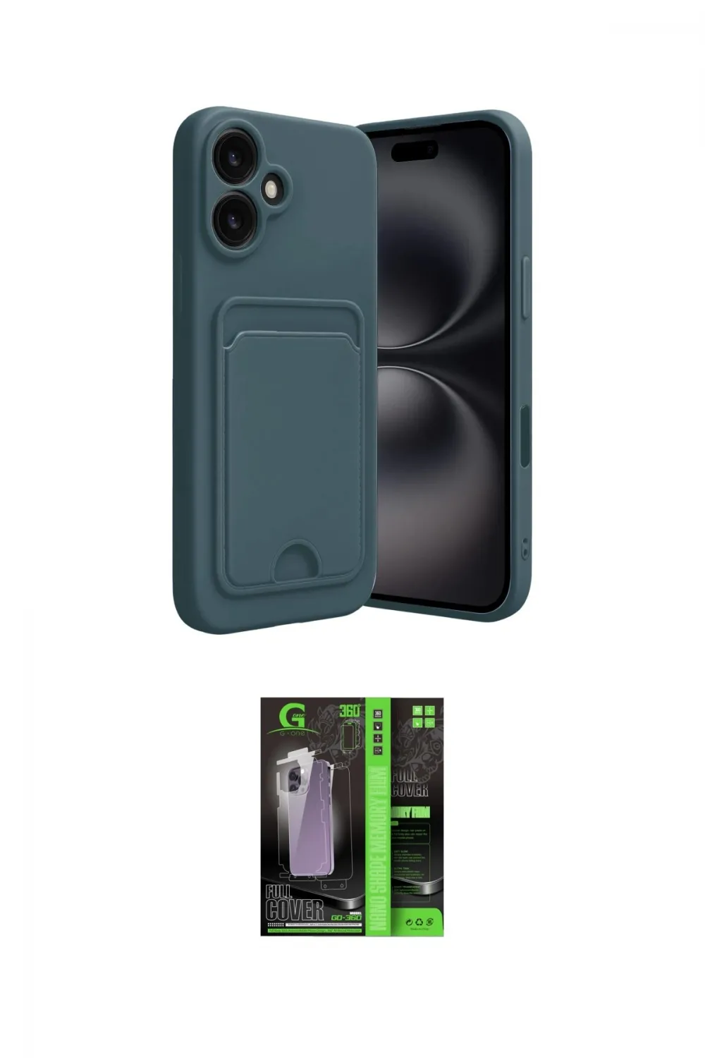 ieg™ iPhone 16 Kılıf Vadi Çizgi Prime - Şeffaf 360 Full Body Arka Koruyucu