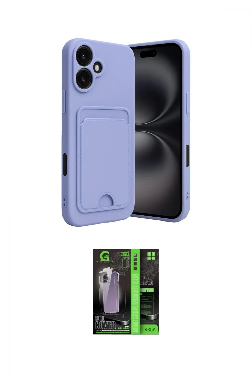 ieg™ iPhone 16 Kılıf Vadi Çizgi Prime - Şeffaf 360 Full Body Arka Koruyucu