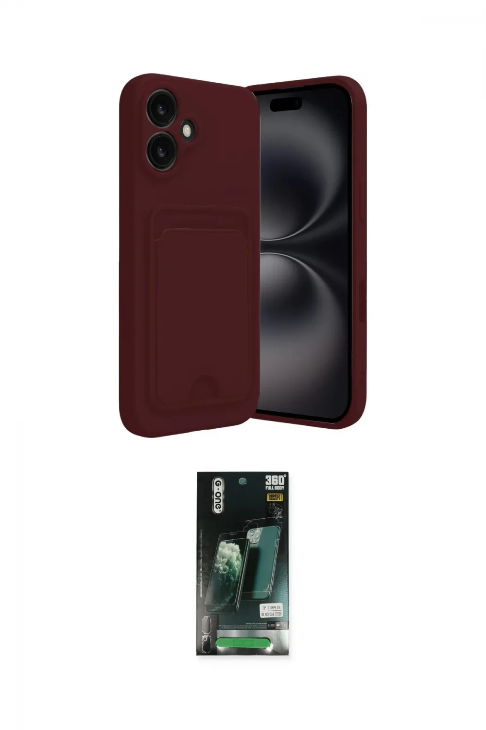 ieg™ iPhone 16 Kılıf Vadi Çizgi Prime - Siyah 360 Mat Full Body Arka Koruyucu