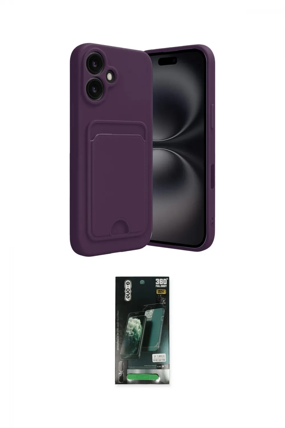 ieg™ iPhone 16 Kılıf Vadi Çizgi Prime - Siyah 360 Mat Full Body Arka Koruyucu