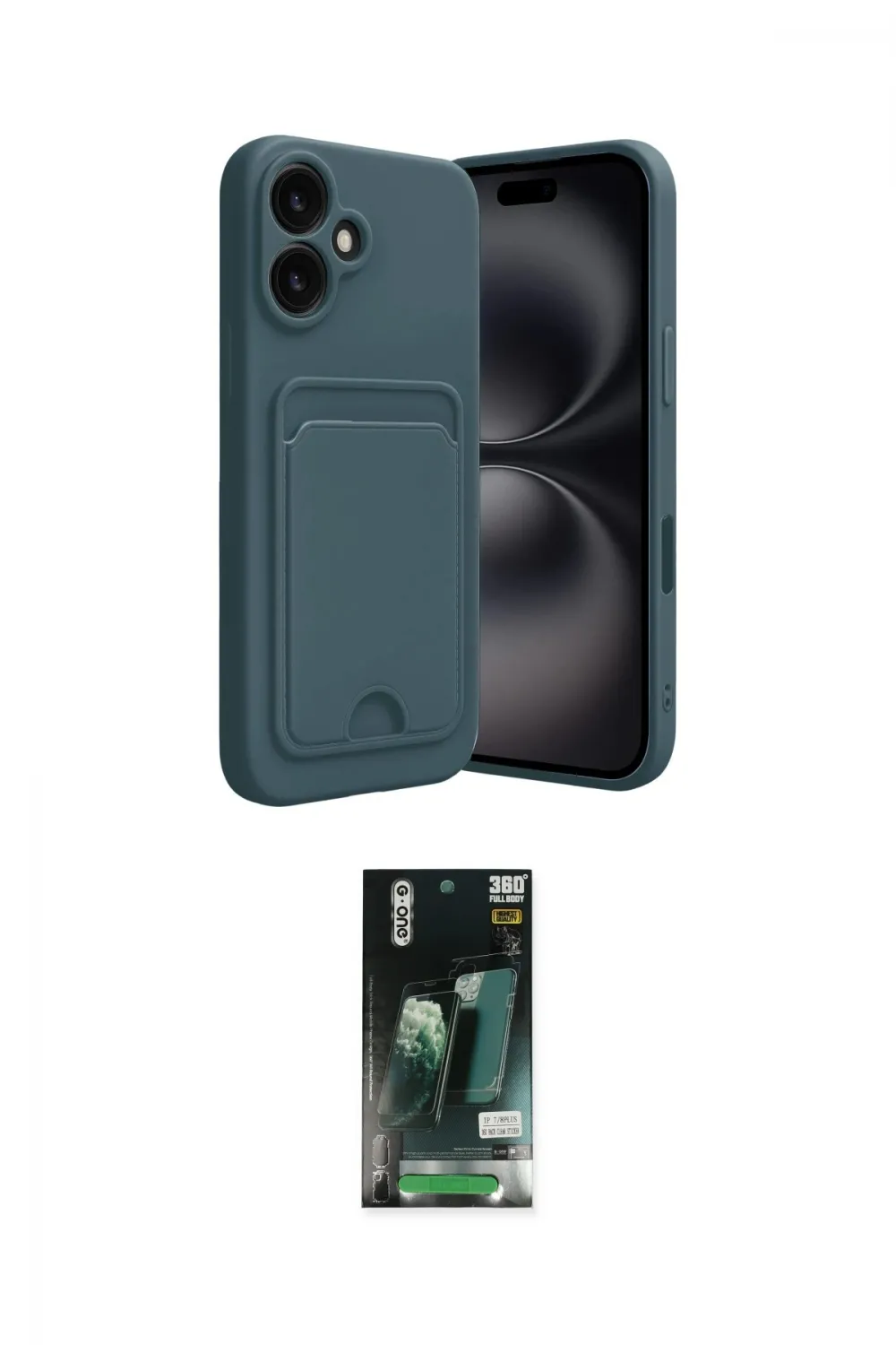 ieg™ iPhone 16 Kılıf Vadi Çizgi Prime - Siyah 360 Mat Full Body Arka Koruyucu