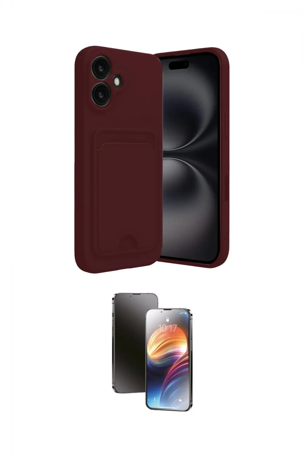 ieg™ iPhone 16 Kılıf Vadi Çizgi Prime - Siyah 3D Antistatik Mat Seramik Nano Ekran Koruyucu