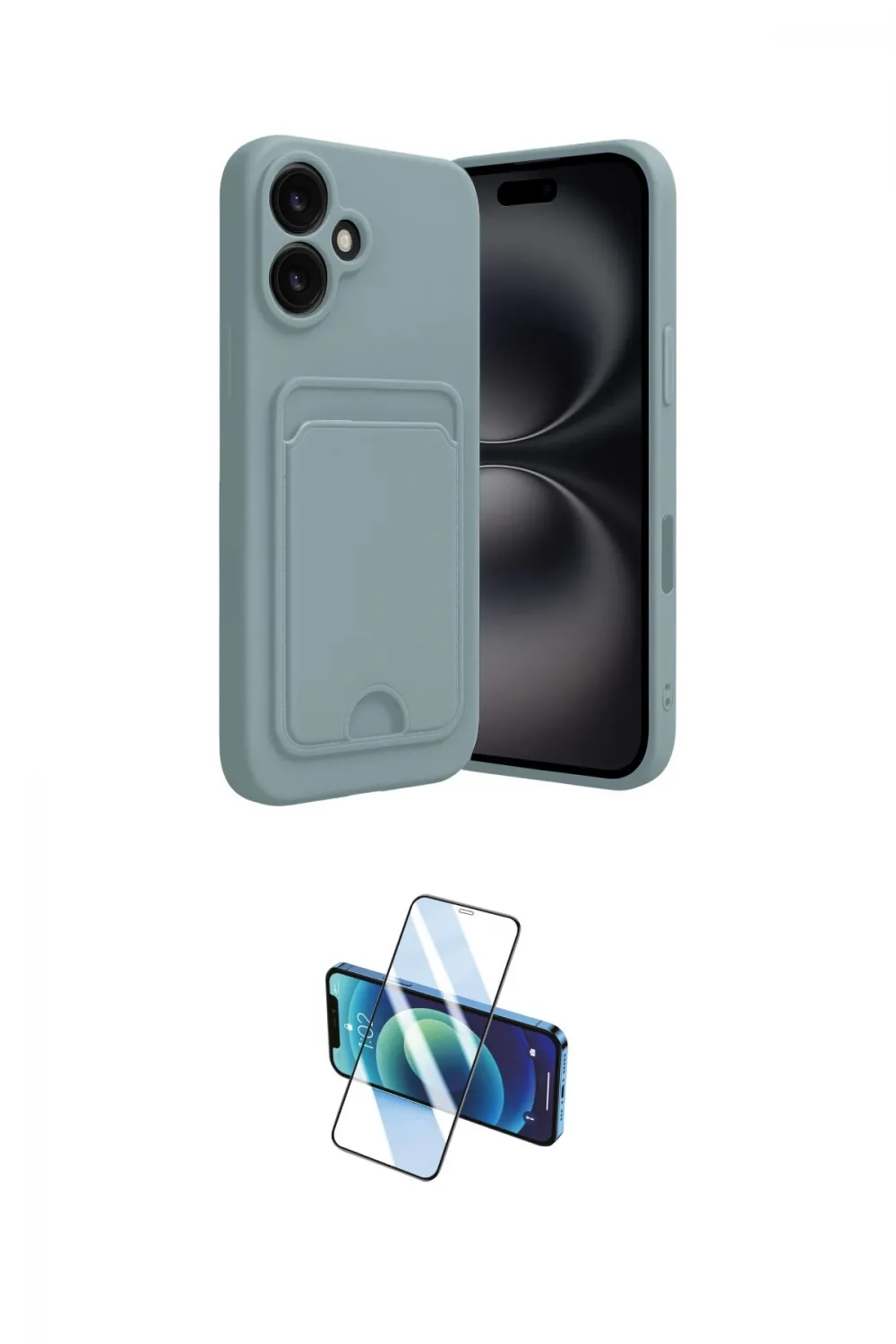 ieg™ iPhone 16 Kılıf Vadi Çizgi Prime - Siyah 3D Antistatik Seramik Nano Ekran Koruyucu