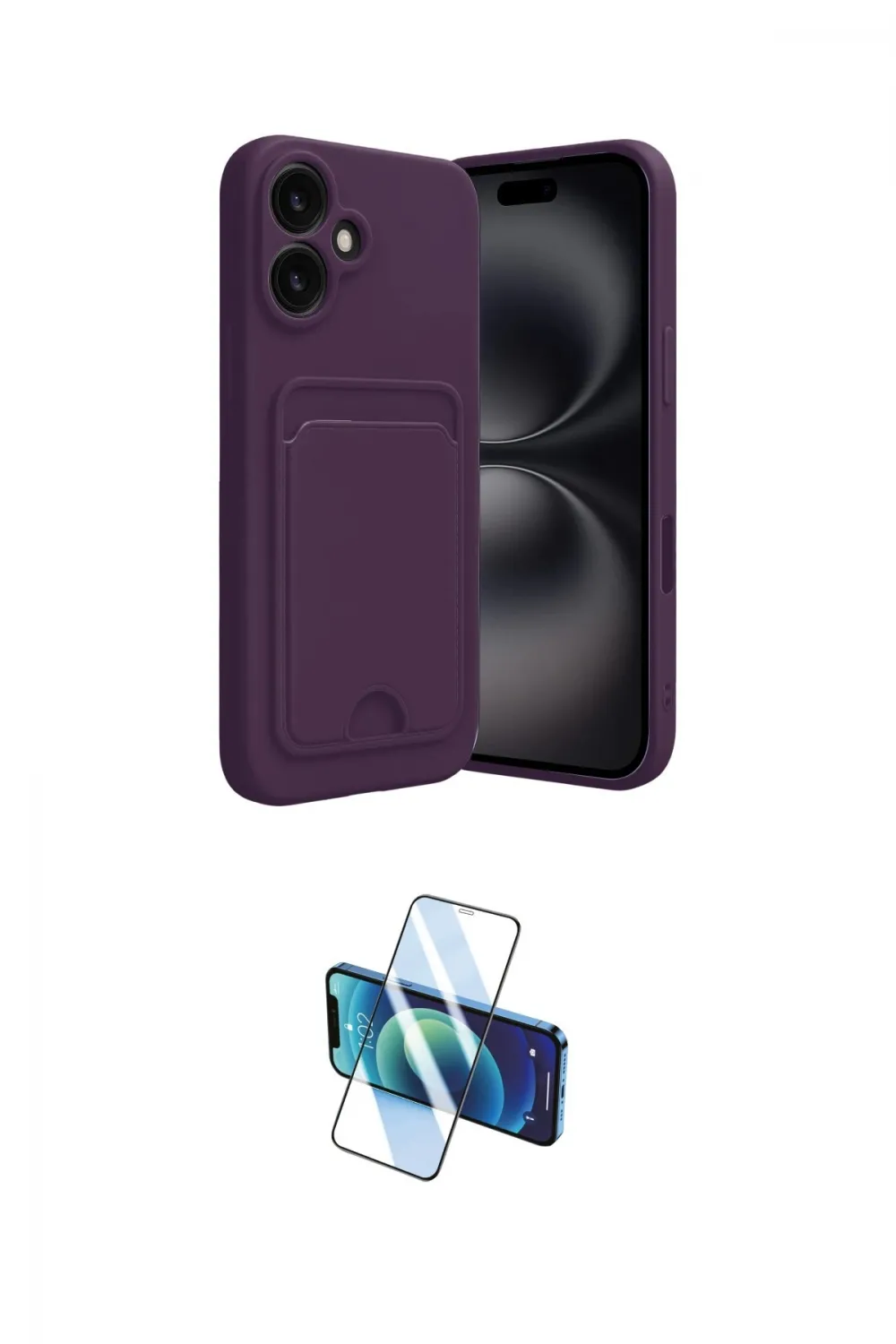 ieg™ iPhone 16 Kılıf Vadi Çizgi Prime - Siyah 3D Antistatik Seramik Nano Ekran Koruyucu