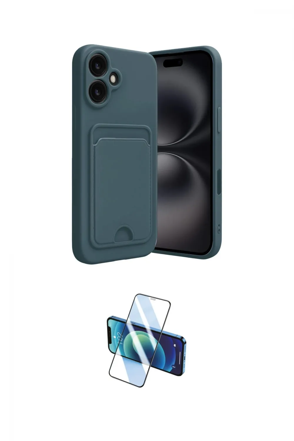 ieg™ iPhone 16 Kılıf Vadi Çizgi Prime - Siyah 3D Antistatik Seramik Nano Ekran Koruyucu