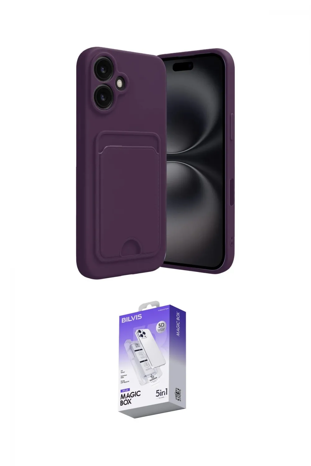 ieg™ iPhone 16 Kılıf Vadi Çizgi Prime - Siyah Bilvis 5in1 3D Magic Cam Ekran Koruyucu