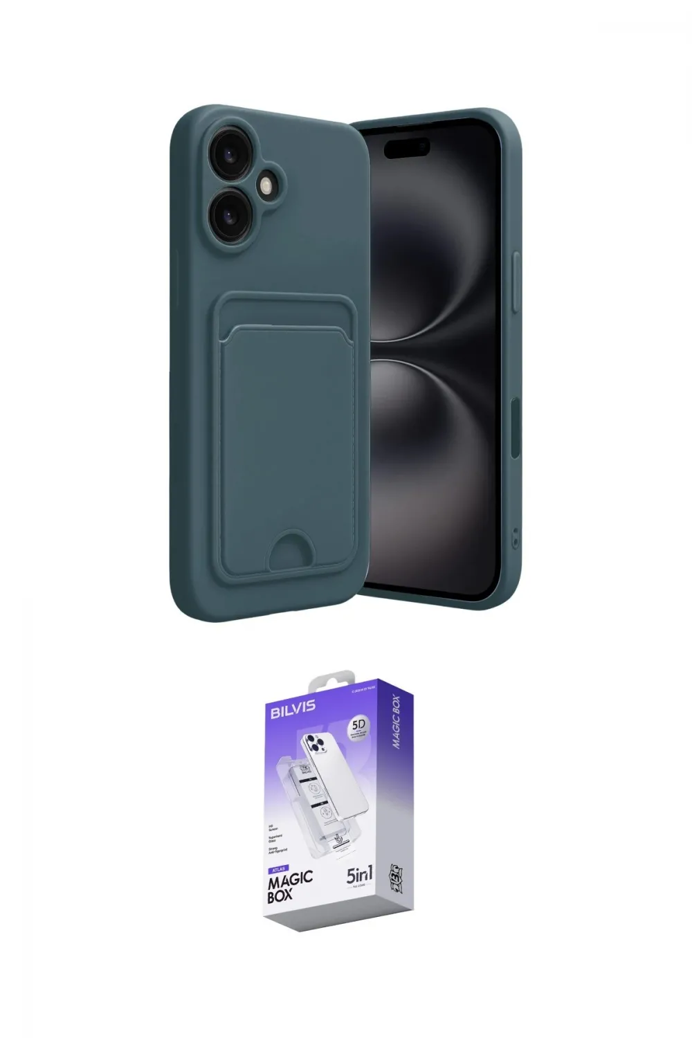 ieg™ iPhone 16 Kılıf Vadi Çizgi Prime - Siyah Bilvis 5in1 3D Magic Cam Ekran Koruyucu