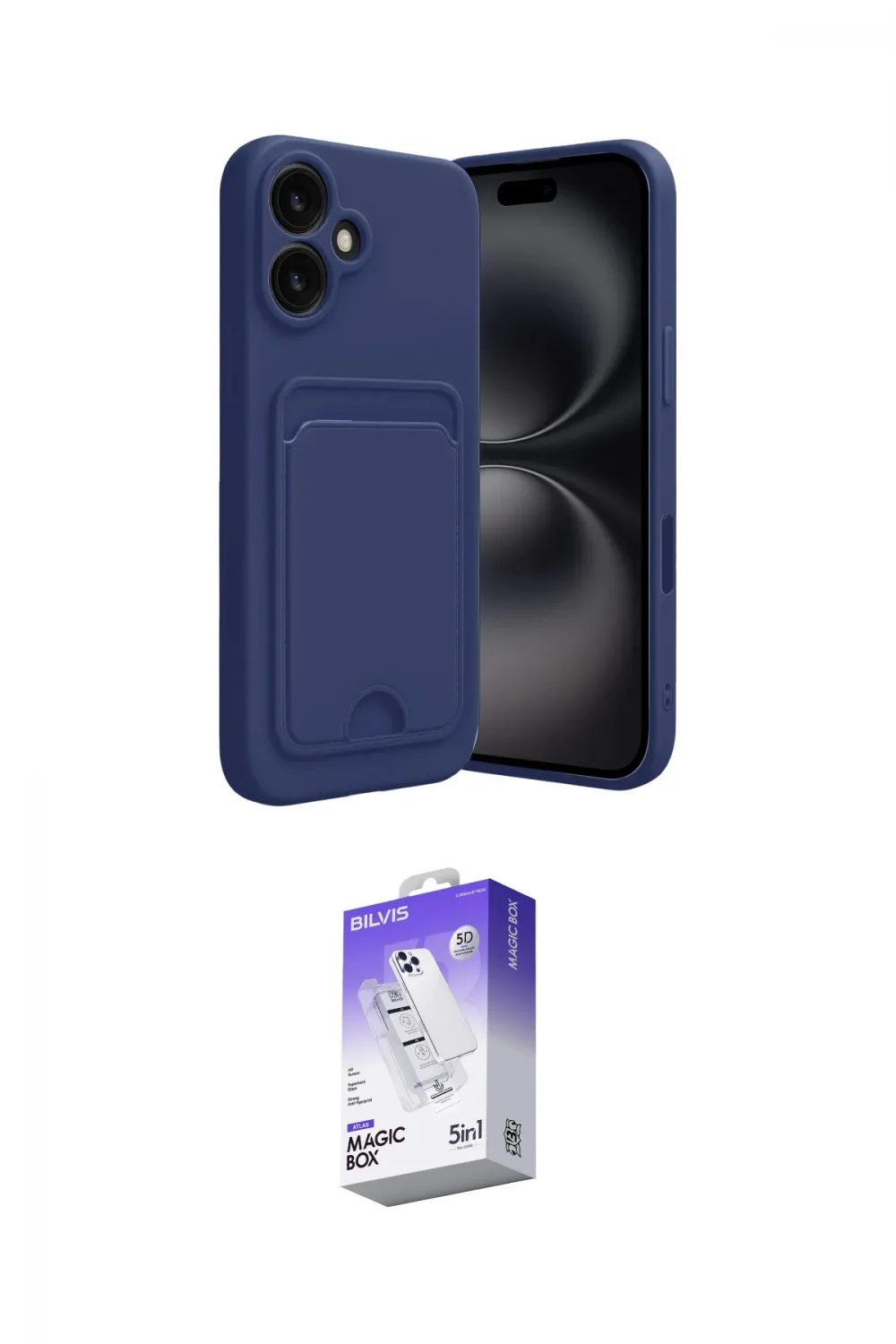 ieg™ iPhone 16 Kılıf Vadi Çizgi Prime - Siyah Bilvis 5in1 3D Magic Cam Ekran Koruyucu