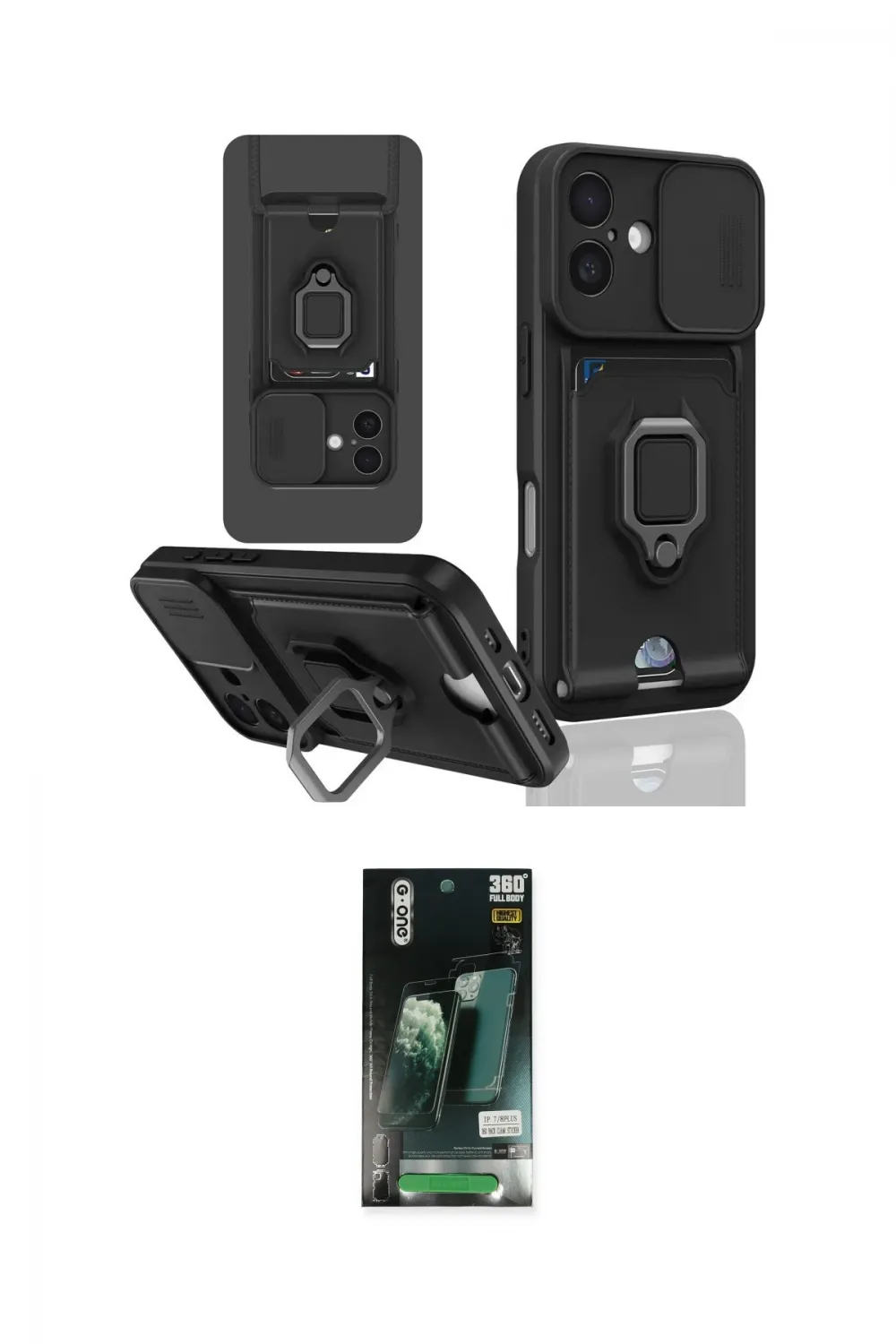 ieg™ iPhone 16 Kılıf Vadi Form Prime - Siyah 360 Mat Full Body Arka Koruyucu