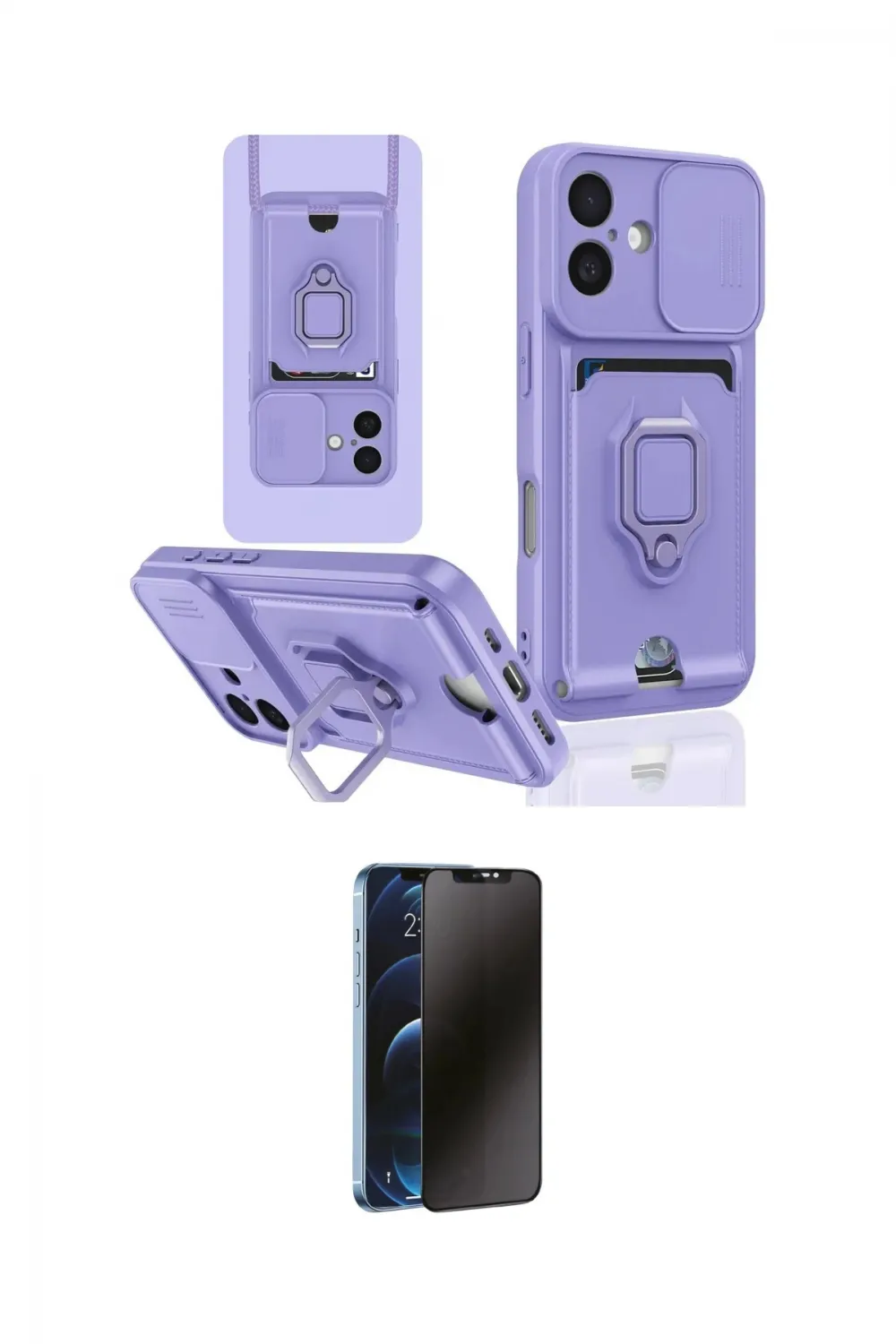 ieg™ iPhone 16 Kılıf Vadi Form Prime - Siyah 3D Antistatik Hayalet Cam Ekran Koruyucu