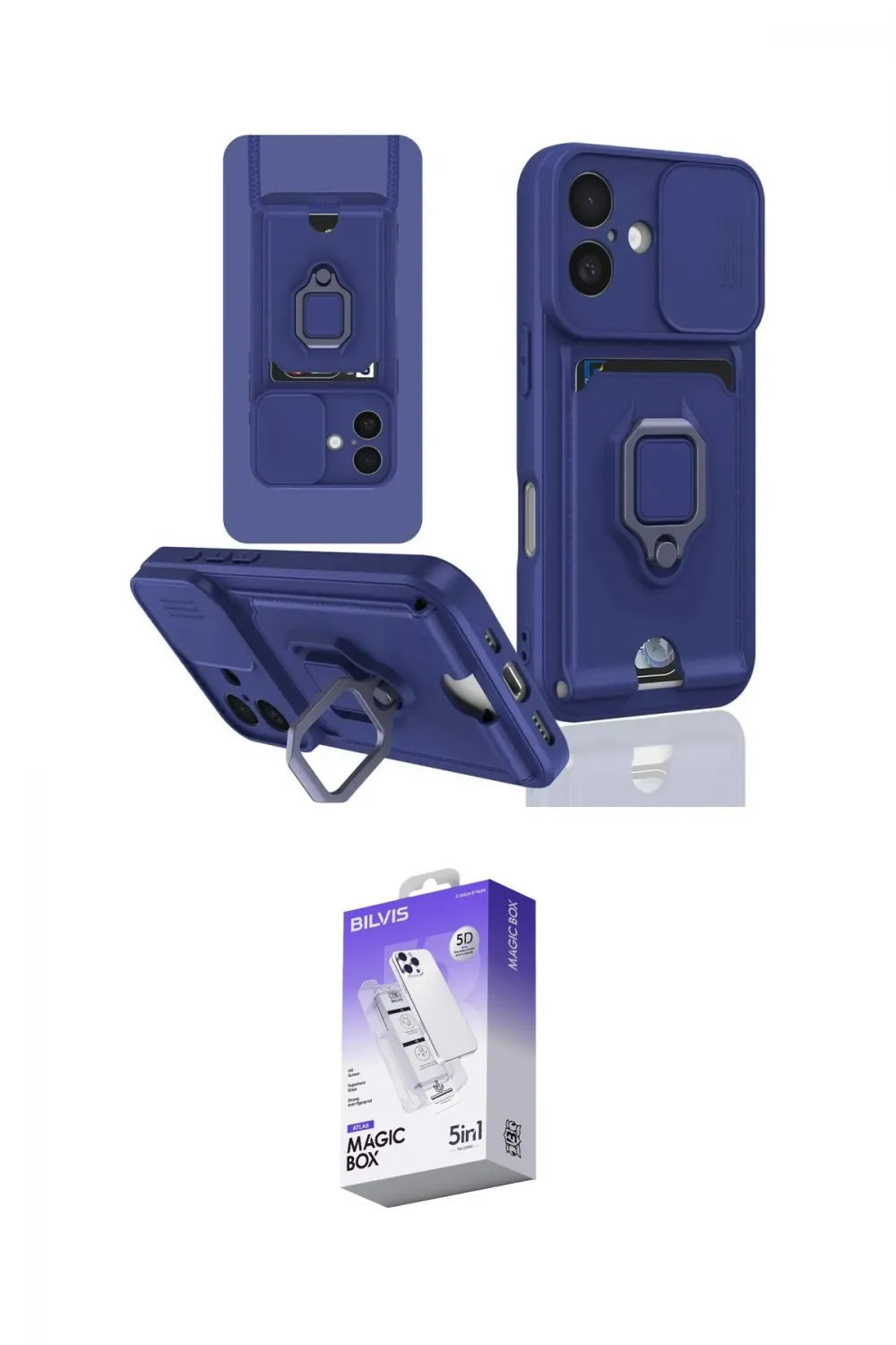 ieg™ iPhone 16 Kılıf Vadi Form Prime - Siyah Bilvis 5in1 3D Magic Cam Ekran Koruyucu