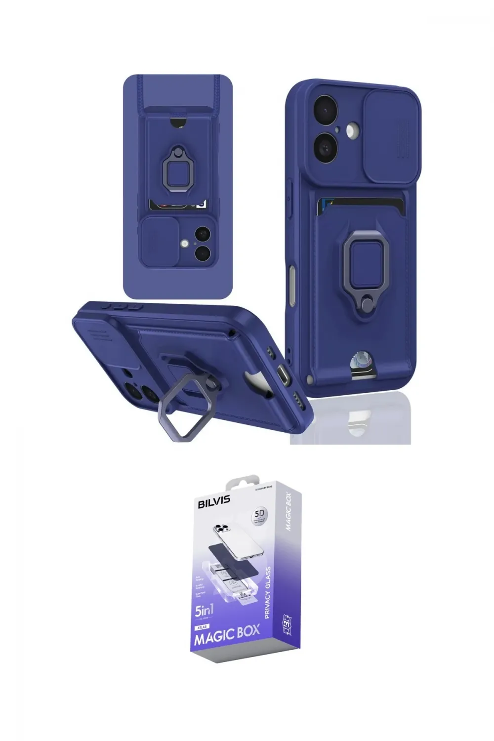 ieg™ iPhone 16 Kılıf Vadi Form Prime - Siyah Bilvis 5in1 5D Magic Hayalet Cam Ekran Koruyucu