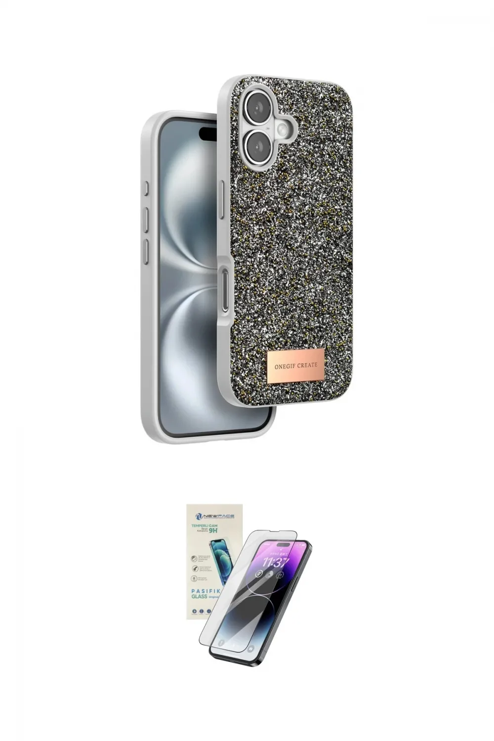 ieg™ iPhone 16 Kılıf Vadi Klasik Serisi - Şeffaf Pasifik Cam Ekran Koruyucu