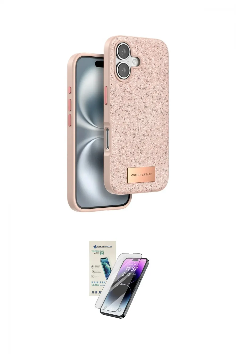 ieg™ iPhone 16 Kılıf Vadi Klasik Serisi - Şeffaf Pasifik Cam Ekran Koruyucu
