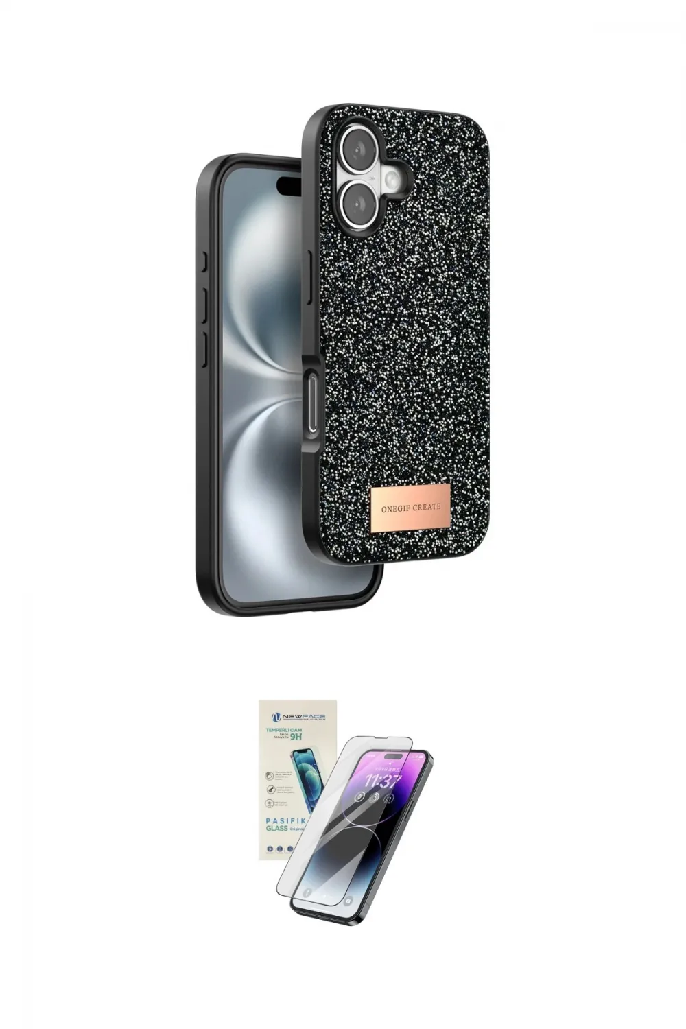 ieg™ iPhone 16 Kılıf Vadi Klasik Serisi - Şeffaf Pasifik Cam Ekran Koruyucu