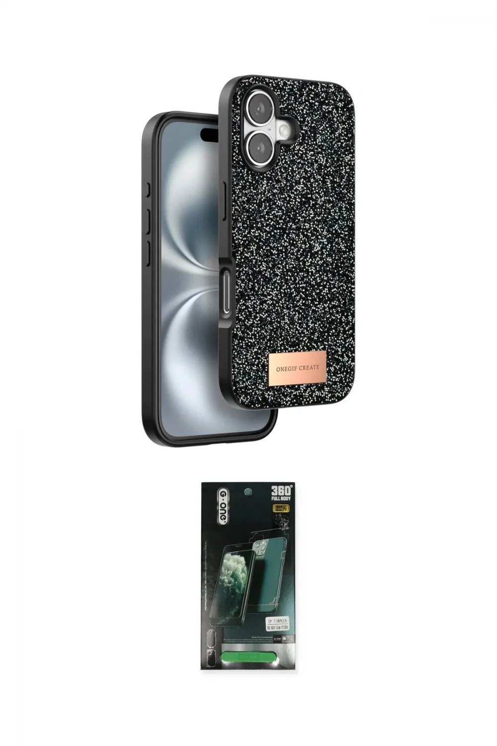 ieg™ iPhone 16 Kılıf Vadi Klasik Serisi - Siyah 360 Mat Full Body Arka Koruyucu