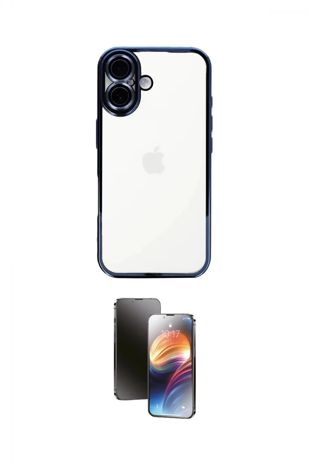 ieg™ iPhone 16 Kılıf Vadi Minimal - Siyah 3D Antistatik Mat Seramik Nano Ekran Koruyucu