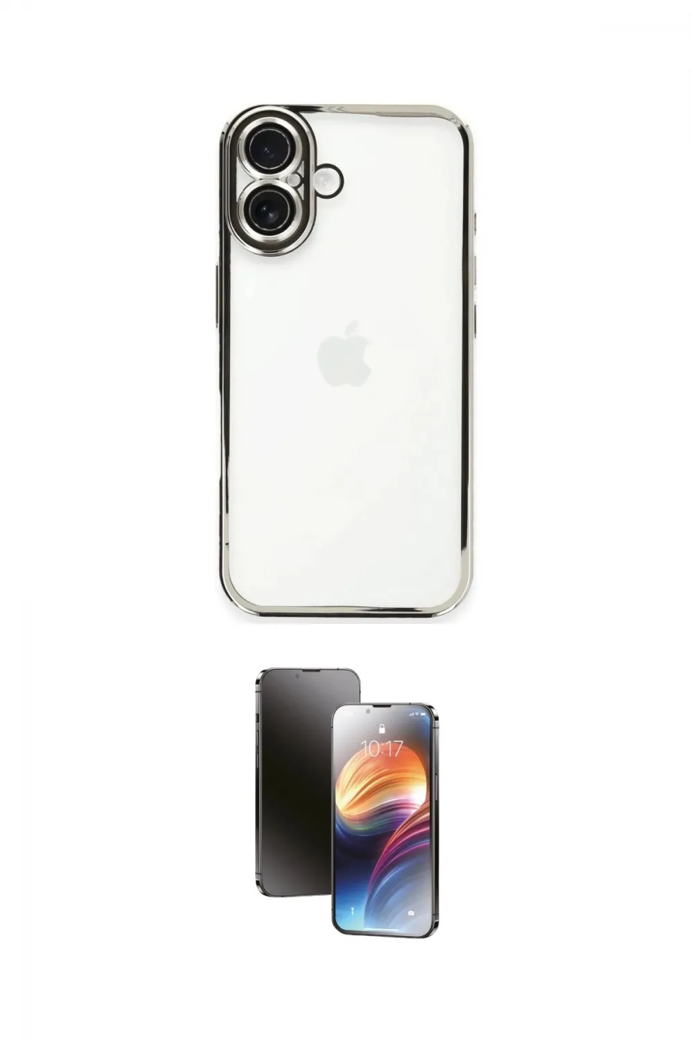 ieg™ iPhone 16 Kılıf Vadi Minimal - Siyah 3D Antistatik Mat Seramik Nano Ekran Koruyucu