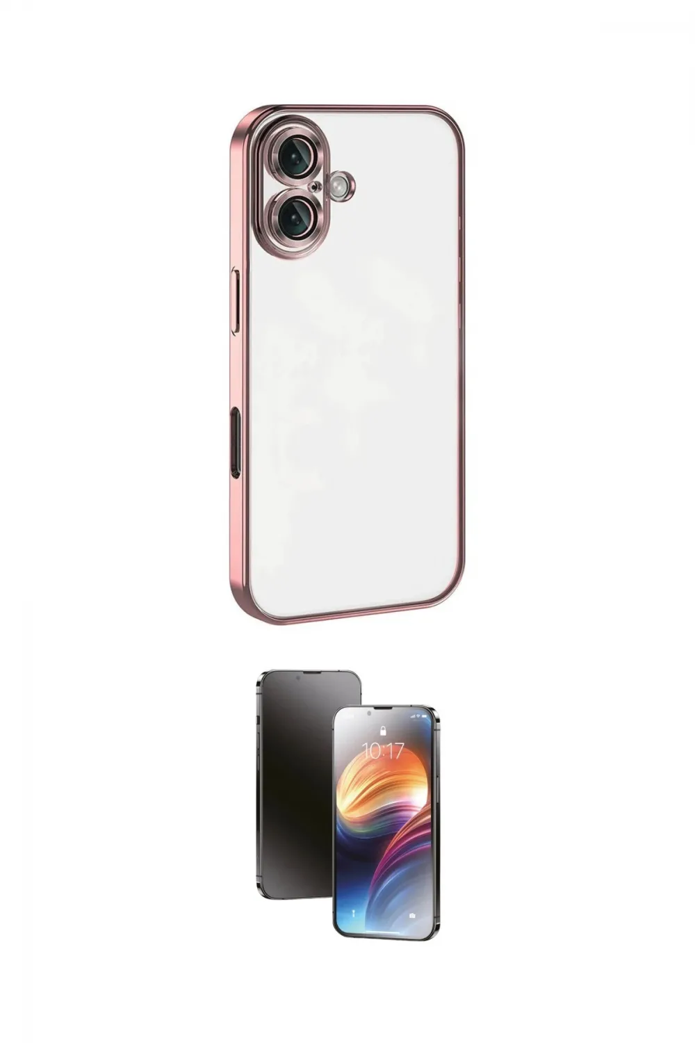 ieg™ iPhone 16 Kılıf Vadi Minimal - Siyah 3D Antistatik Mat Seramik Nano Ekran Koruyucu