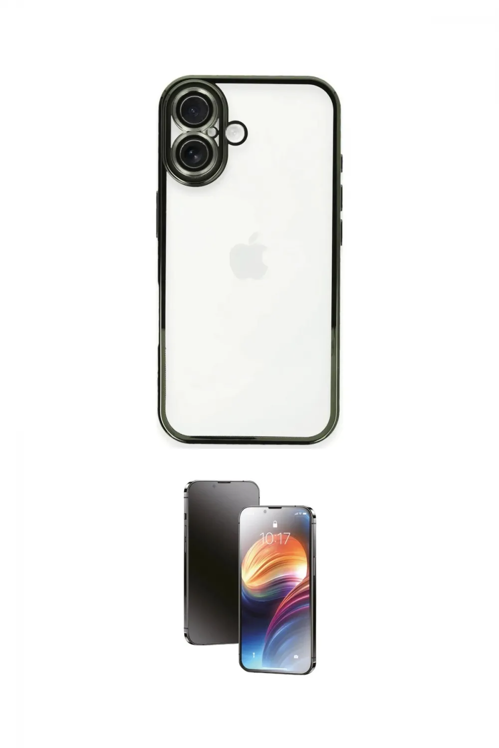 ieg™ iPhone 16 Kılıf Vadi Minimal - Siyah 3D Antistatik Mat Seramik Nano Ekran Koruyucu