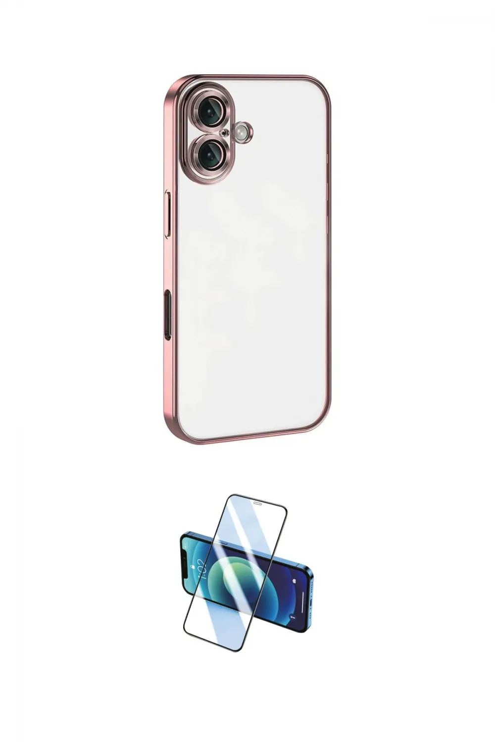 ieg™ iPhone 16 Kılıf Vadi Minimal - Siyah 3D Antistatik Seramik Nano Ekran Koruyucu