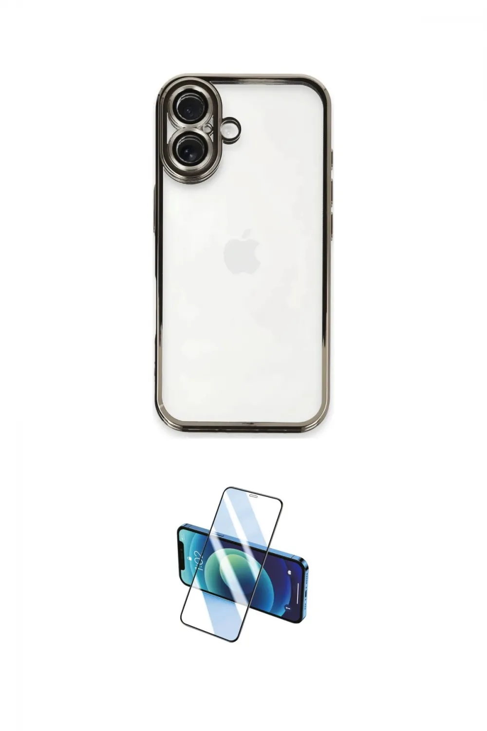 ieg™ iPhone 16 Kılıf Vadi Minimal - Siyah 3D Antistatik Seramik Nano Ekran Koruyucu
