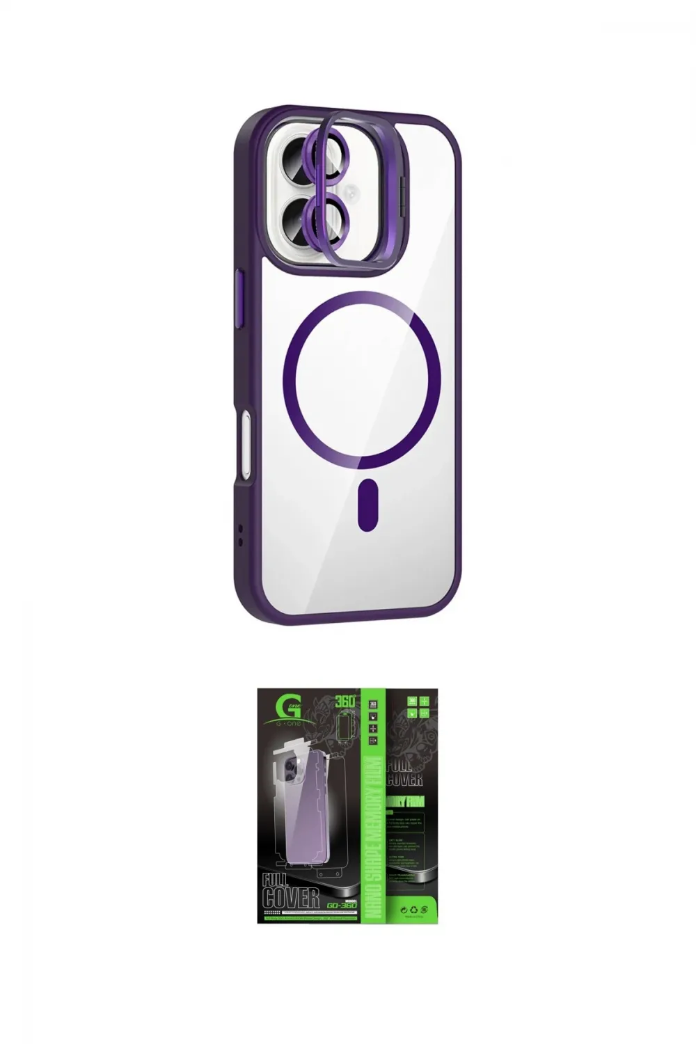 ieg™ iPhone 16 Kılıf Yadigar Asil Koleksiyonu - Şeffaf 360 Full Body Arka Koruyucu