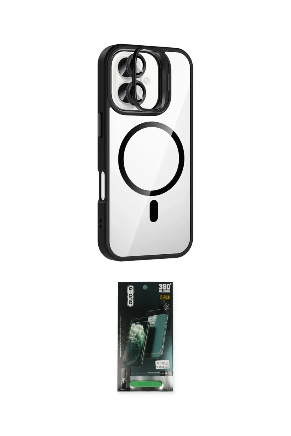 ieg™ iPhone 16 Kılıf Yadigar Asil Koleksiyonu - Siyah 360 Mat Full Body Arka Koruyucu