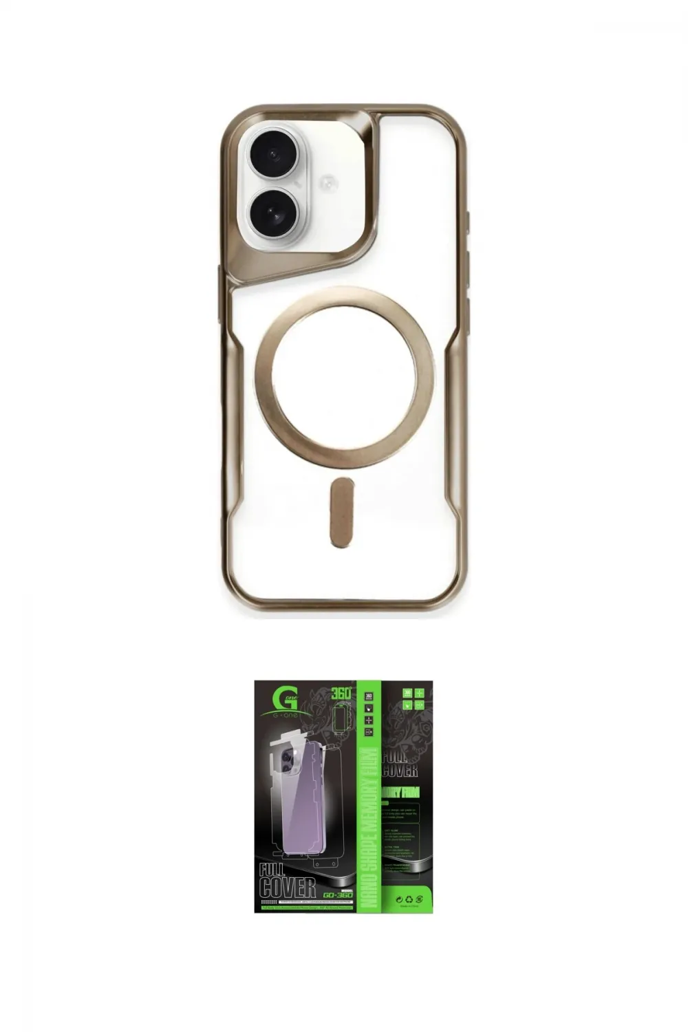 ieg™ iPhone 16 Kılıf Yadigar Klasik Özel Seri - Şeffaf 360 Full Body Arka Koruyucu