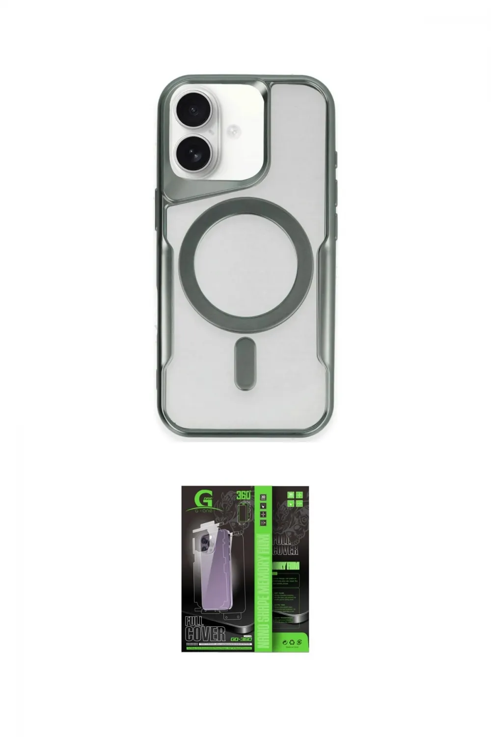 ieg™ iPhone 16 Kılıf Yadigar Klasik Özel Seri - Şeffaf 360 Full Body Arka Koruyucu