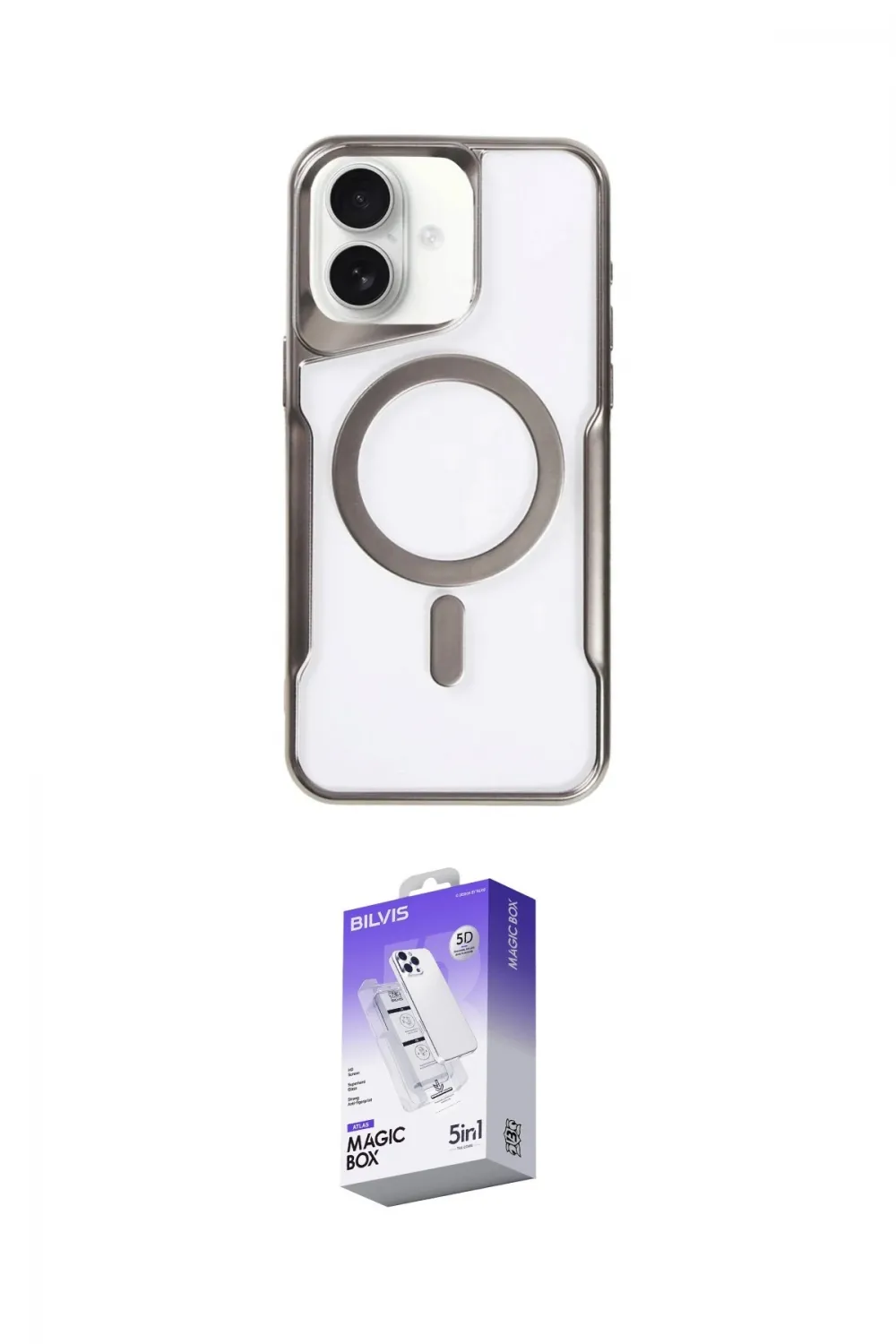 ieg™ iPhone 16 Kılıf Yadigar Klasik Özel Seri - Siyah Bilvis 5in1 3D Magic Cam Ekran Koruyucu