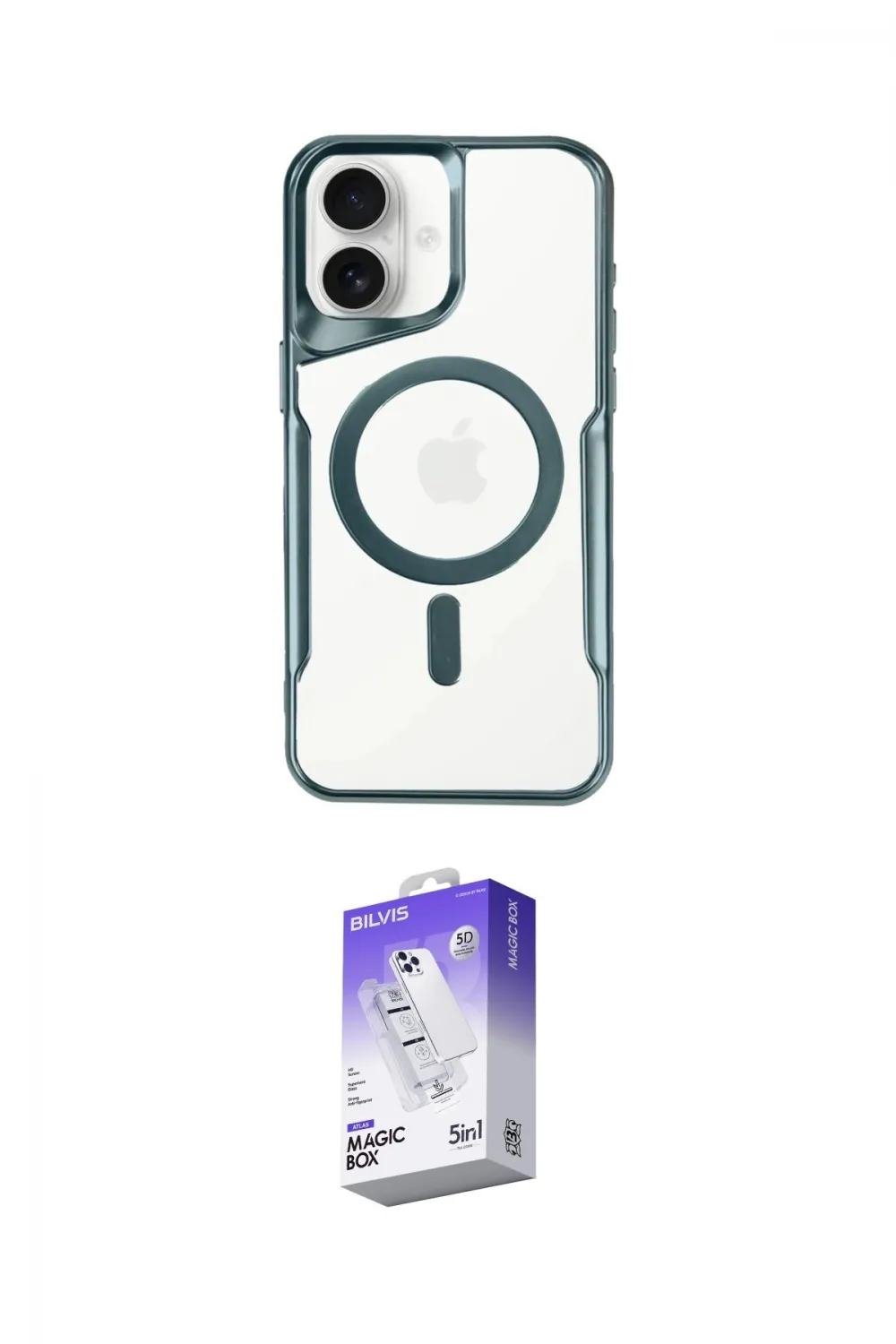 ieg™ iPhone 16 Kılıf Yadigar Klasik Özel Seri - Siyah Bilvis 5in1 3D Magic Cam Ekran Koruyucu