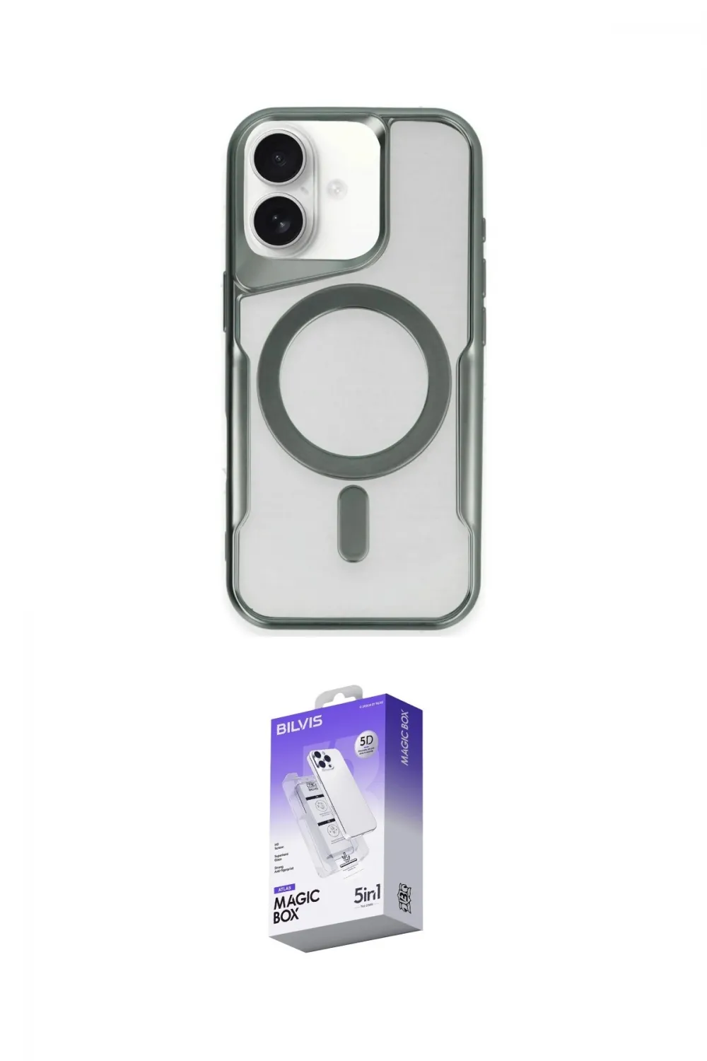 ieg™ iPhone 16 Kılıf Yadigar Klasik Özel Seri - Siyah Bilvis 5in1 3D Magic Cam Ekran Koruyucu