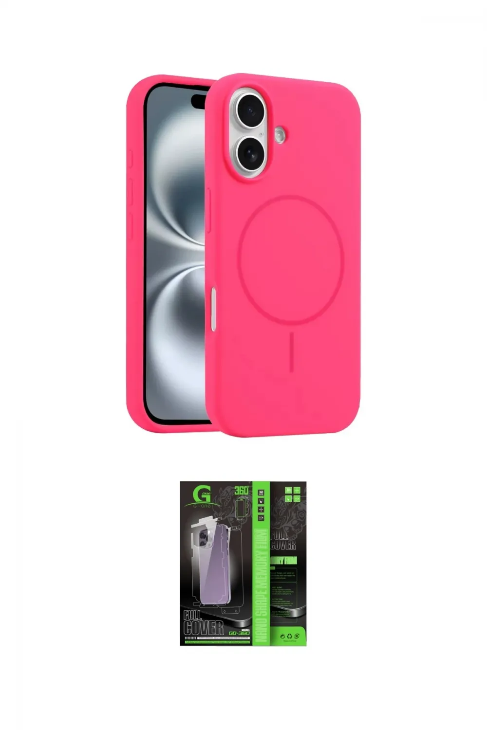 ieg™ iPhone 16 Kılıf Yankı Form Serisi - Şeffaf 360 Full Body Arka Koruyucu