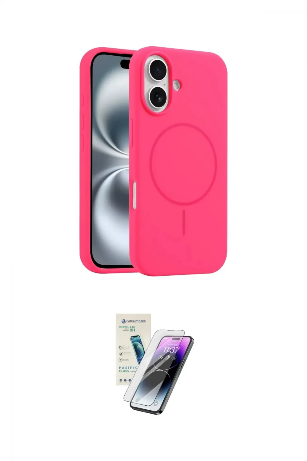 ieg™ iPhone 16 Kılıf Yankı Form Serisi - Şeffaf Pasifik Cam Ekran Koruyucu